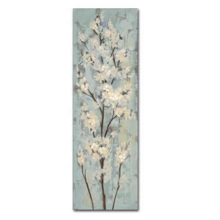 Silvia Vassileva 'Almond Branch I On Light Blue' Canvas Art,16x47